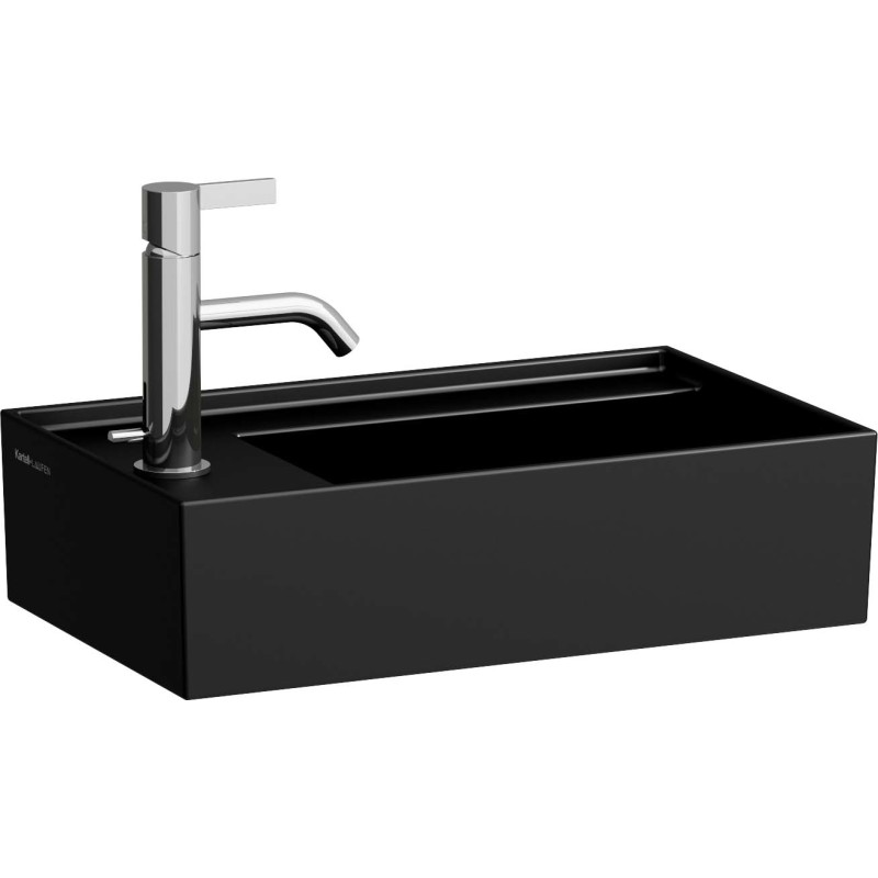 Kartell Laufen tvättställ, 46x28 cm, vänster, matt svart