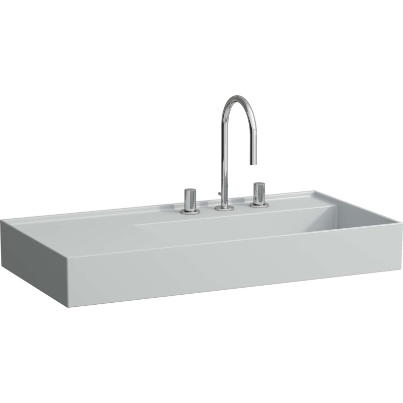 Kartell Laufen tvättställ, 90x46 cm, höger, matt grå