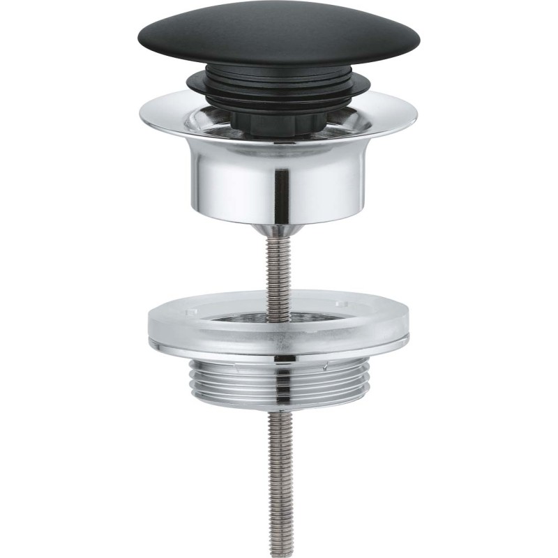 Grohe bottenventil, push-open, matt svart