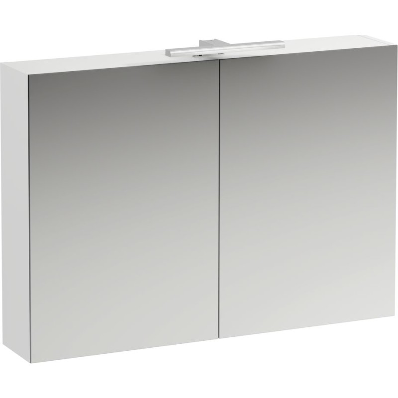 Laufen base spejlskab 1000 mm. Med lys & eludtag eu ip 44. 1000x700x180 mm. Mat hvid