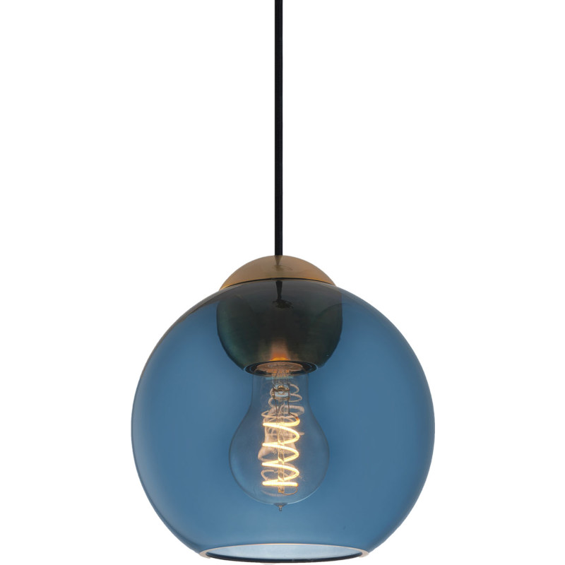 BUBBLES hængelampe, blå, Ø 18 cm, glas, E27 – Halo Design - Stue - Med én lyskilde