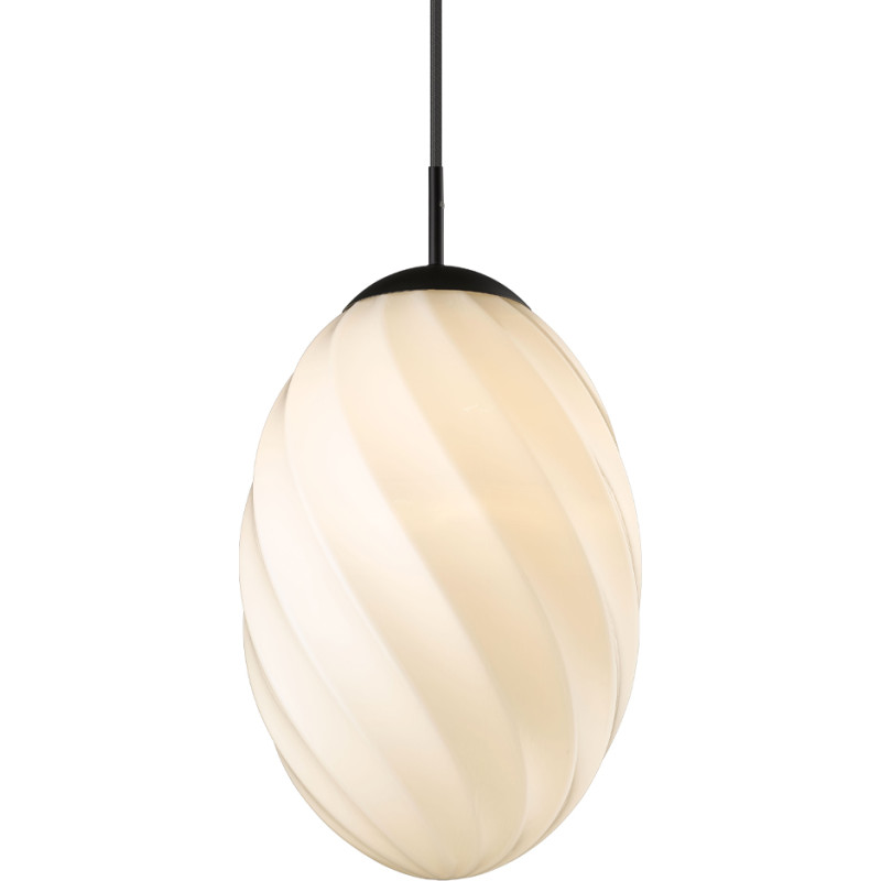 Twist Egg Pendel Ø25 Opal/Black - Halo Design - Spisestue - Metal