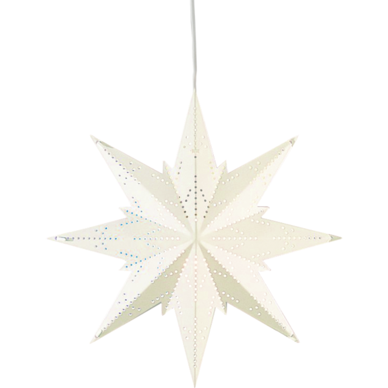 Star Trading Mini julestjerne med lys, 25 cm, hvid