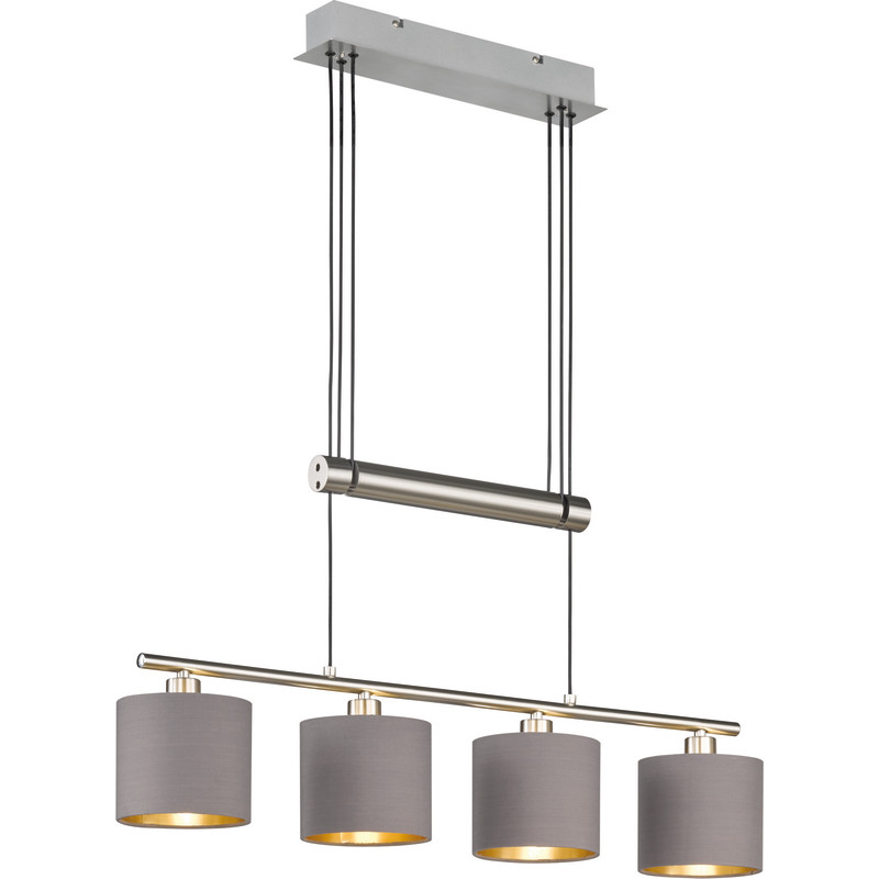 Trio Lighting Garda pendellampa, borstat stål