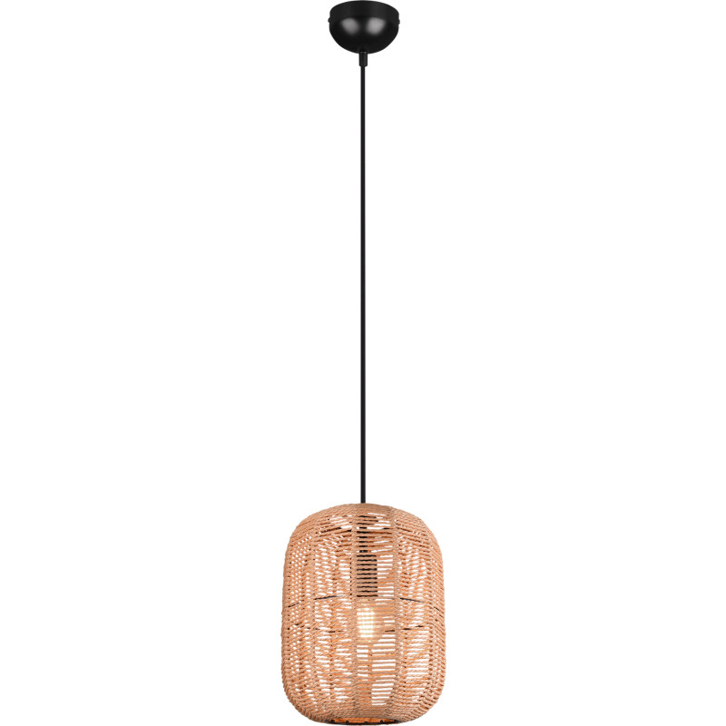 Trio Runa Pendel Lampe - 25cm (40W) Mat Sort/Sisal