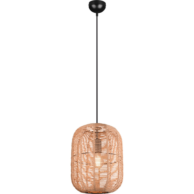 Trio Runa Pendel Lampe - 35cm (40W) Mat Sort/Sisal