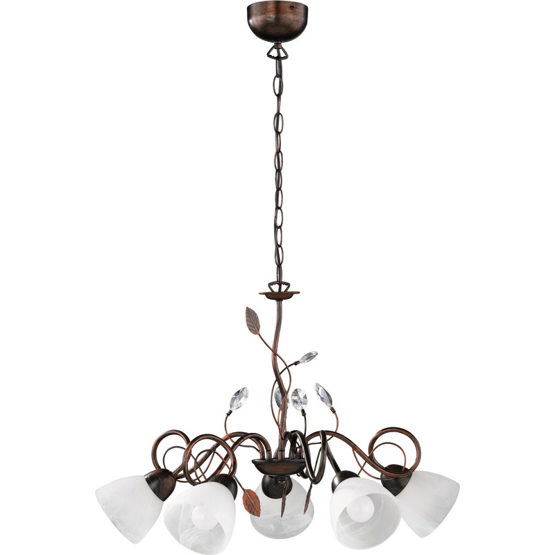Trio Lighting Traditio ljuskrona, 5 armar