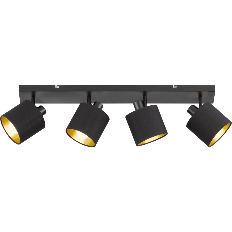 Trio Lighting Tommy takspotlight, 4 spotlights, svart