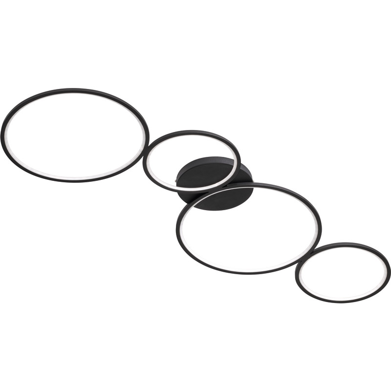 Trio Lighting Rondo taklampa, svart, 97 cm