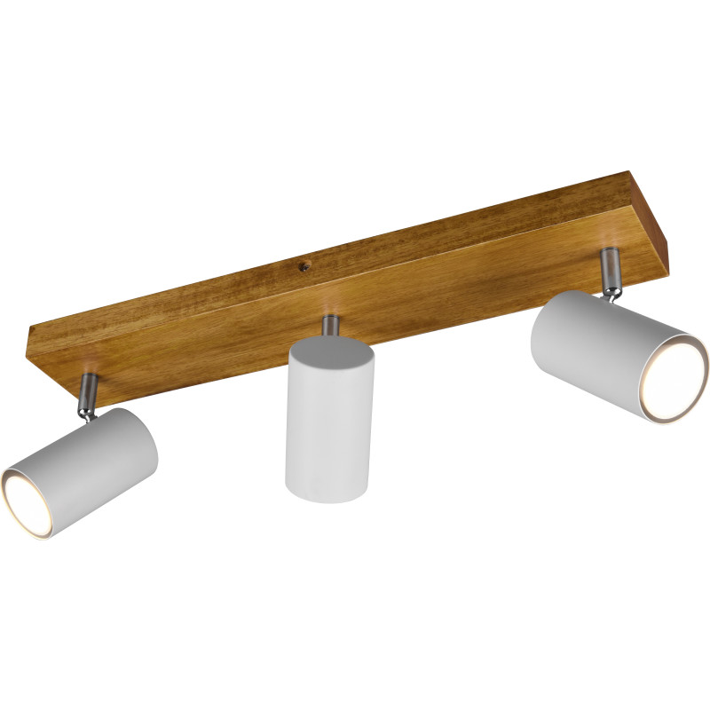 Trio Lighting Marley takspotlight, 3 spotlights, träd/vit