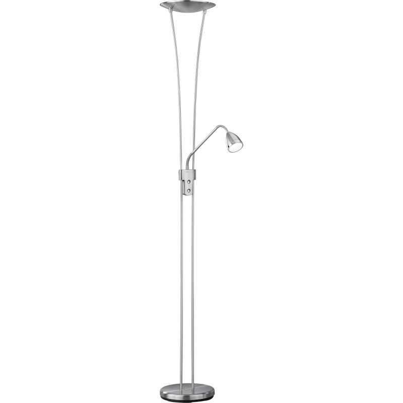 Trio Lighting Arizona golvlampa, borstat stål