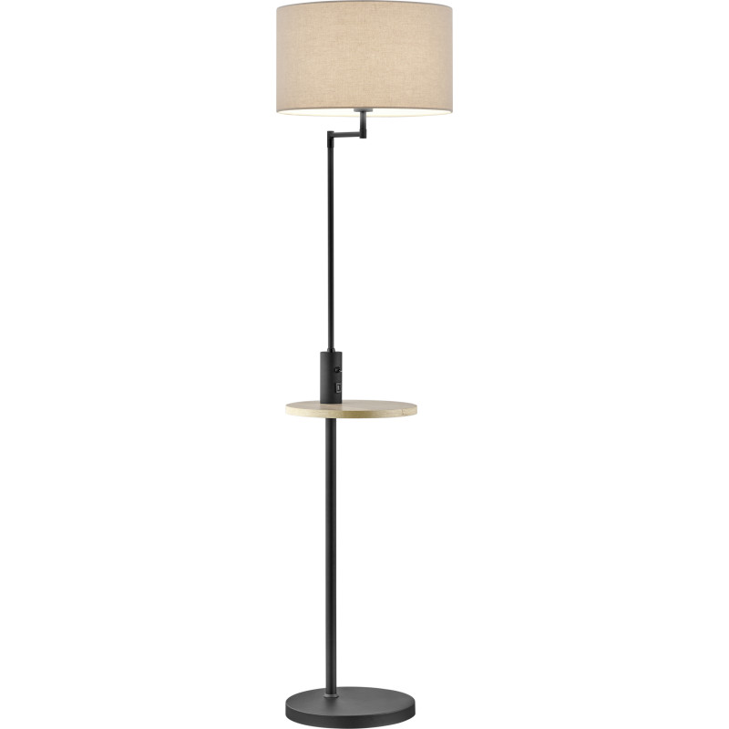 Trio Lighting Claas golvlampa med USB, svart