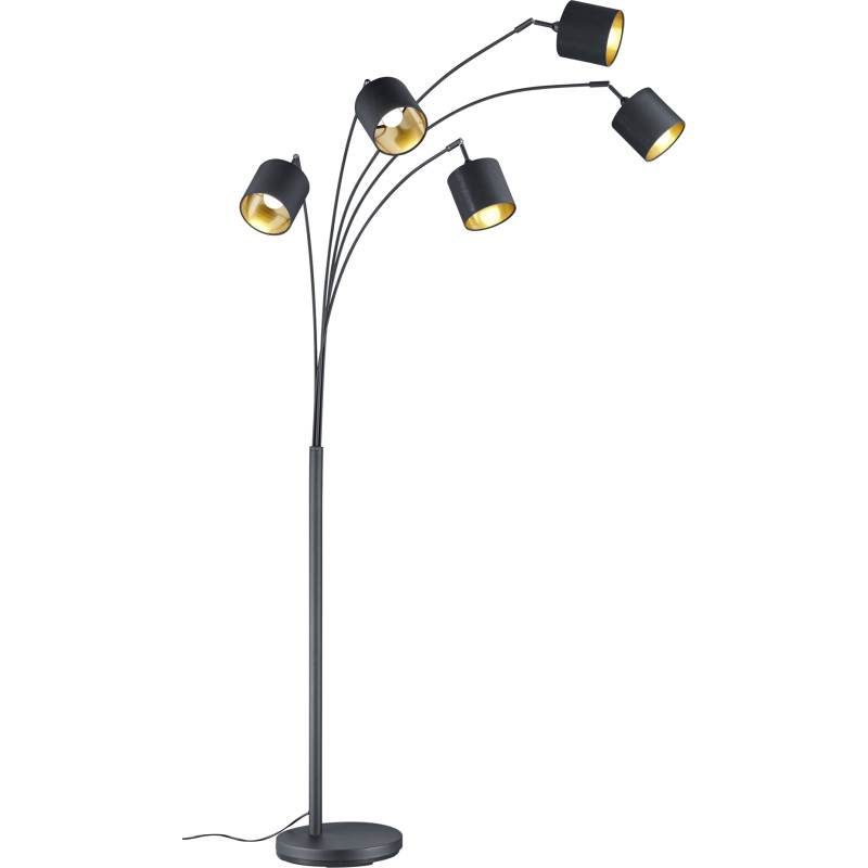 Trio Lighting Tommy golvlampa, svart/guld