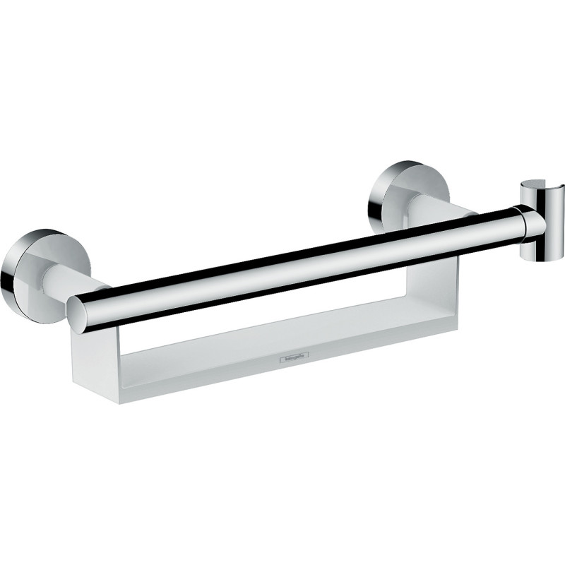 Hansgrohe Comfort Care stödhandtag med hylla och handduschhållare, vit/krom