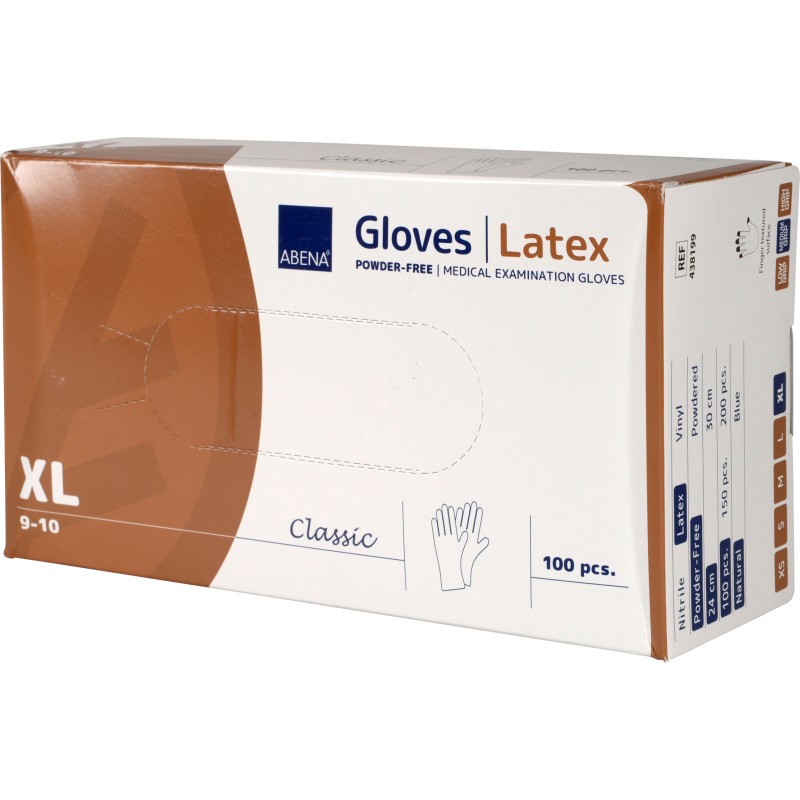 Abena Classic latexhandskar, st. XL, 100 st