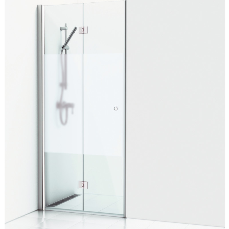 Svedbergs Skoga brusedør, 99,5 cm, halvfrostet glas, mat aluminium profil
