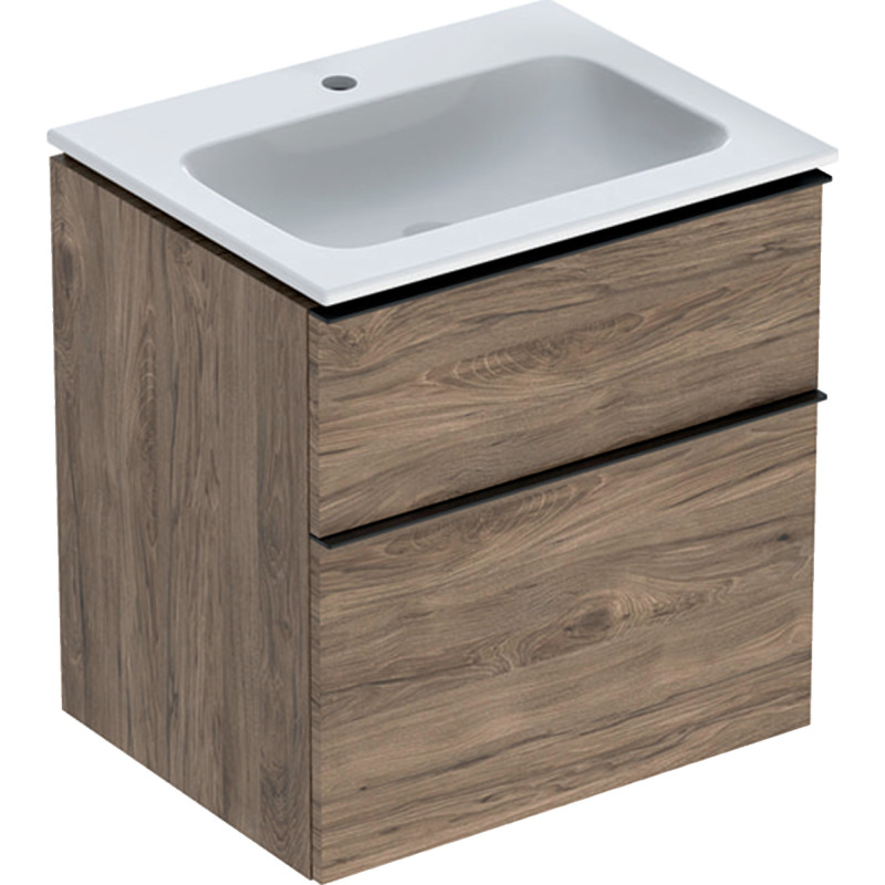 Geberit Icon møbelpakke 600x480x630mm 2skuffer nøddetræ hickory