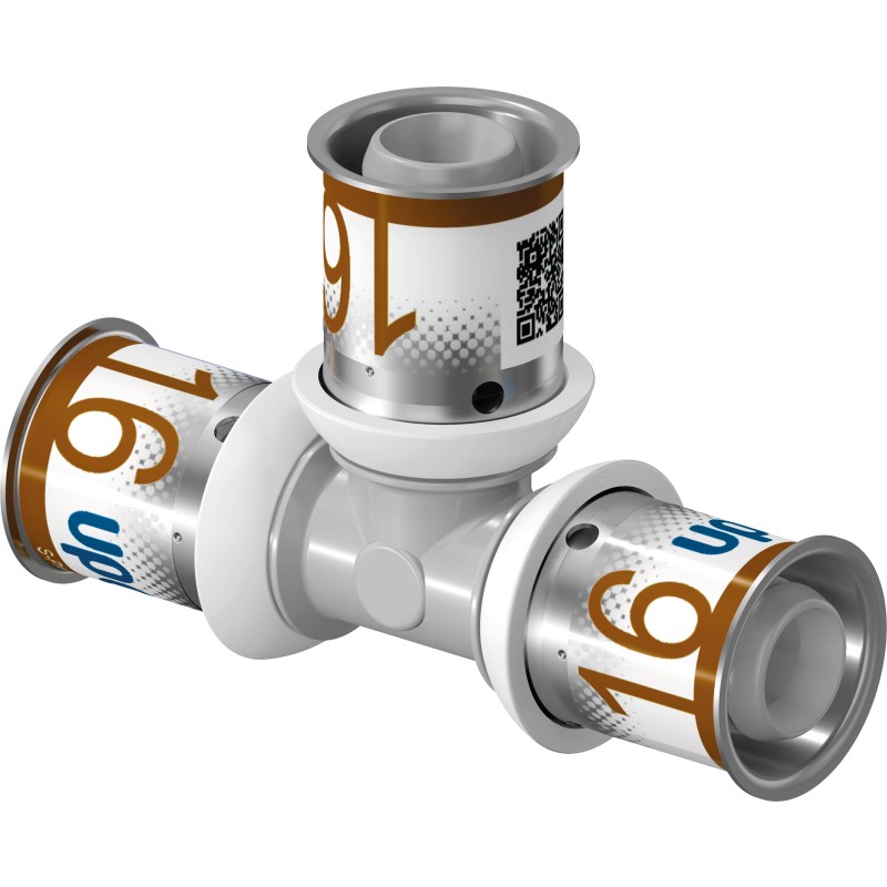 Uponor S-Press PPSU - Tee med preskoblinger, 25 x 25 x 25 mm