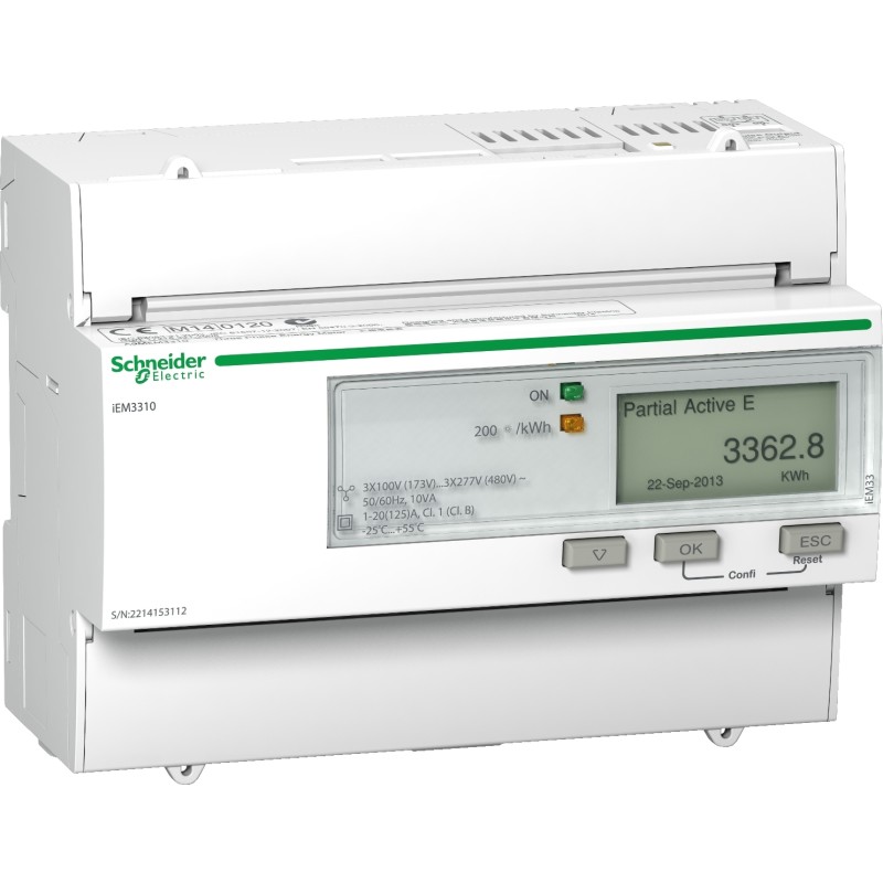Schneider Electric iEM3310, IP20, 50/60 Hz, 126 mm, 69,3 mm, 103,2 mm, 130 mm