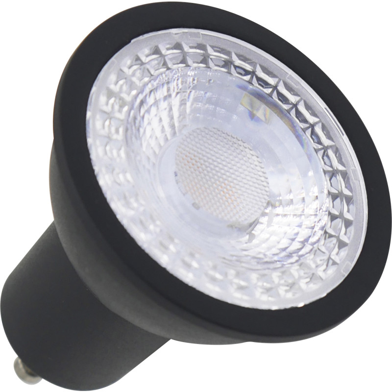 Nordtronic Long Life GU10 LED-pre, 5W, 2700K, 340lm, Ra/CRI>90, dmpbar, flickerfree, sort