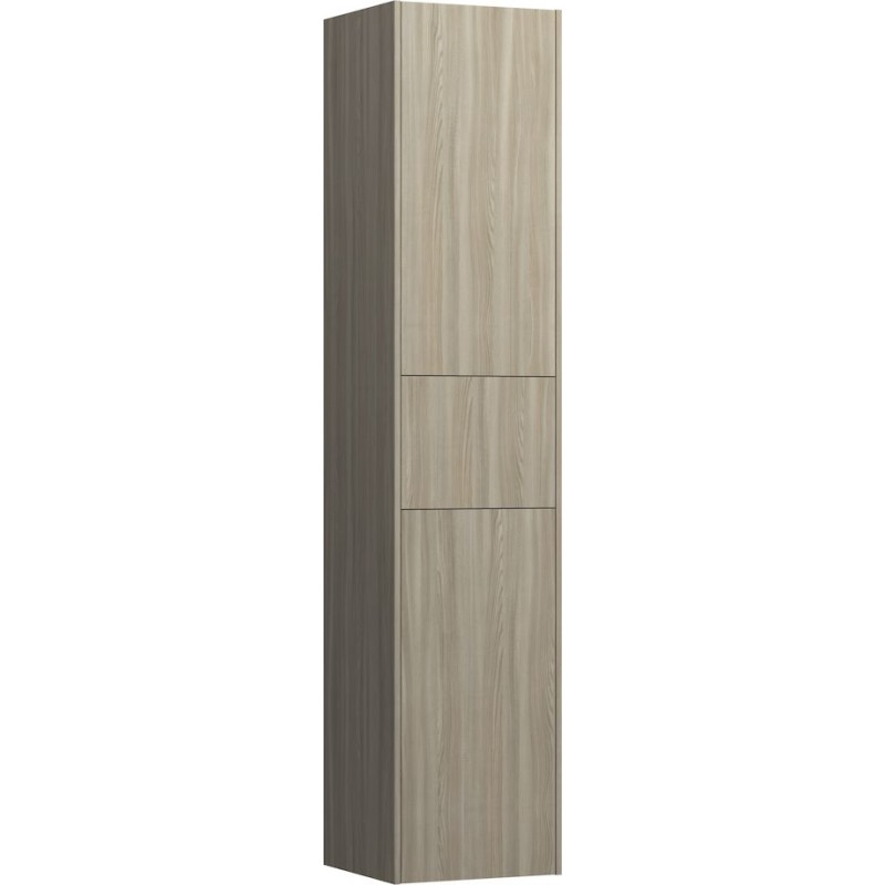Laufen base højskab 2 døre, 1 skuffe med indhak, 350x1650x335, Lys elm højre hængsel