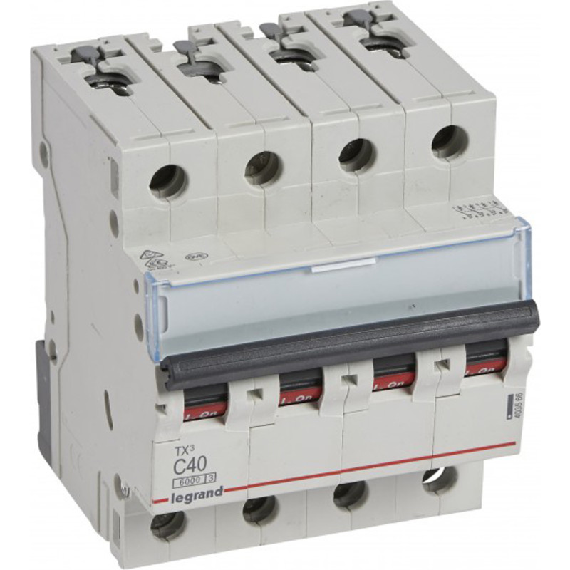 Legrand Automatsikring TX3 C 40A 4P, 4M, 6/6kA
