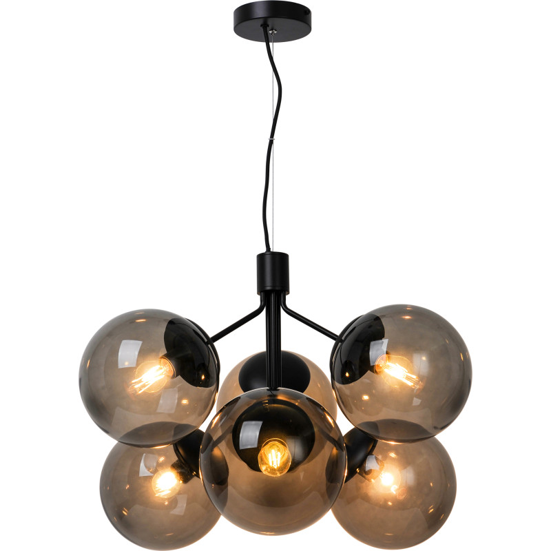 Nordlux Ivona pendellampa, svart, 6 lampor