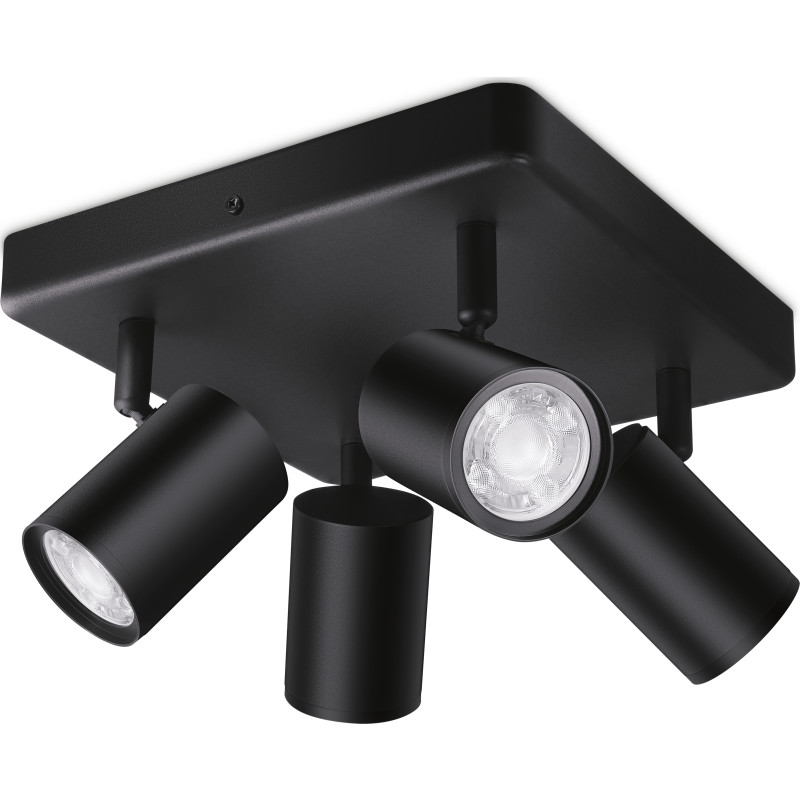 Wiz Imageo rund spotlampe, farveskift + hvid, sort