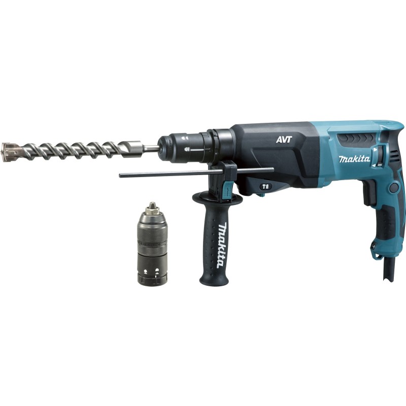 Makita bore-/mejselhammer med selvspændende borepatron SDS+ 800 watt