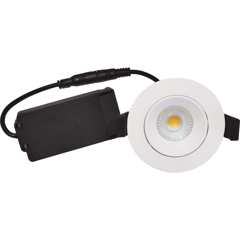 Nordtronic Velia Low Profile indbygningsspot, 230V, 5W, 4000K, CRI>95 rund, mat hvid