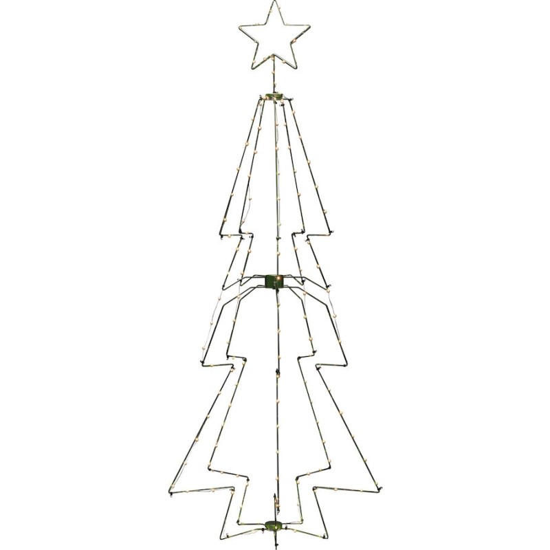 Konstsmide Metal-juletræ med Top-stjerne 210 cm 145 LED mørkegrøn