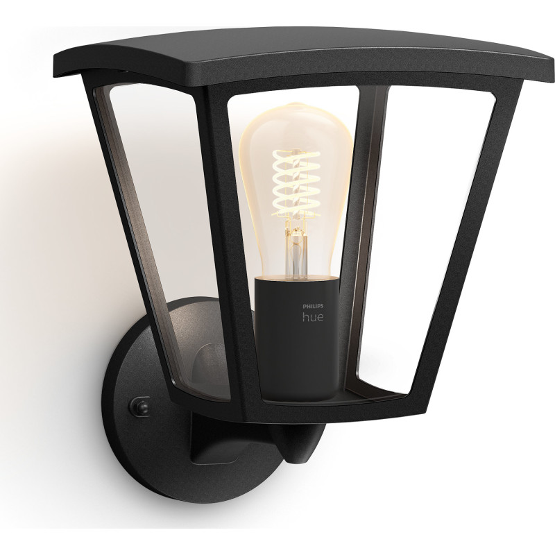 Philips Hue White Inara - Væglampe - LED-filament-lyspære - E27 - 7 W - klasse G - varmt hvidt lys - sort