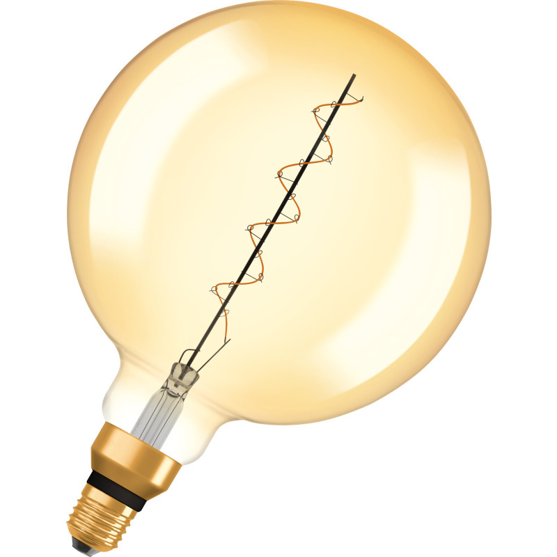 Osram vintage 1906 led globe200 guld spiral filament ultra tynd 400lm 4,8w/822 (33w) e27 dæmpbar