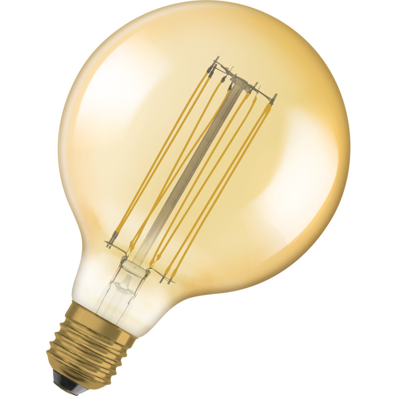 Osram vintage 1906 led globe125 guld straight filament ultra tynd 470lm 5,8w/822 (40w) e27 dæmpbar