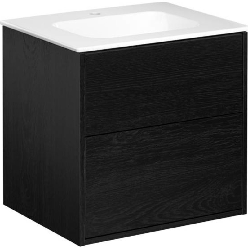 Gustavsberg Artic möbelpaket, 60x47 cm, svart ek/vit