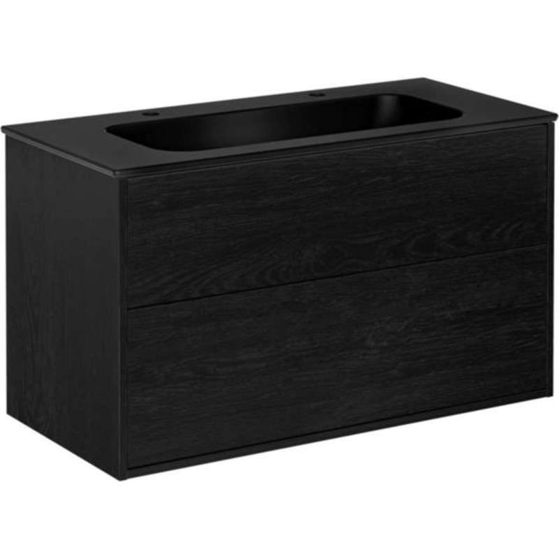 Gustavsberg Artic möbelpaket, 100x47 cm, svart ek/svart