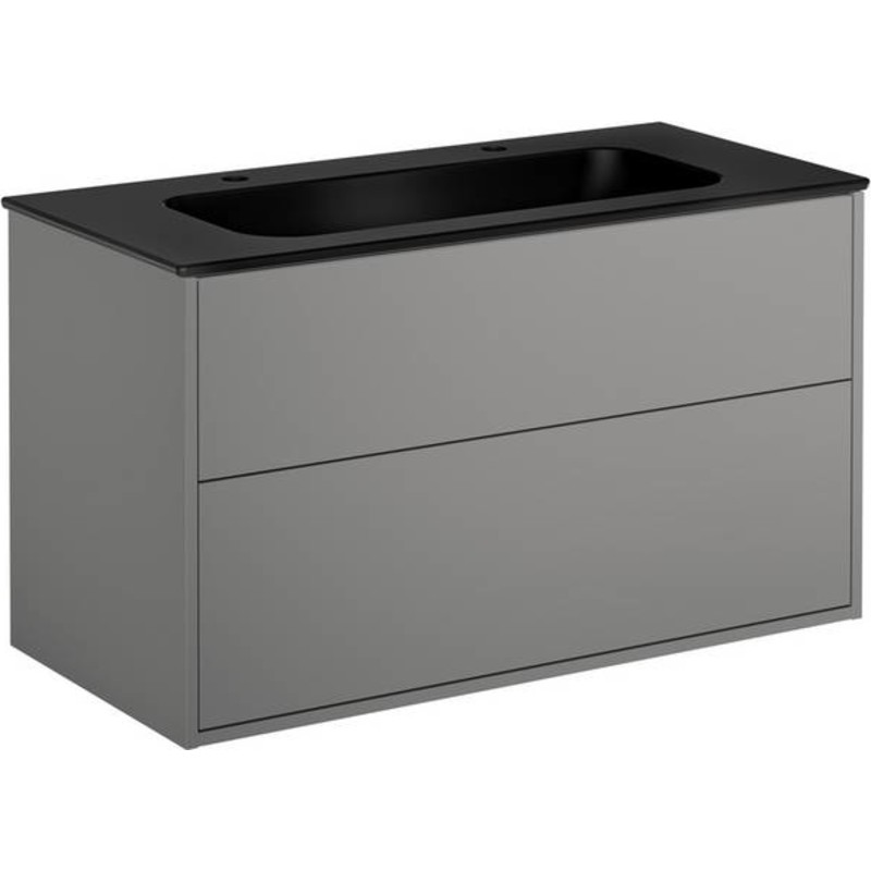 Gustavsberg Artic möbelpaket, 100x47 cm, grå/svart