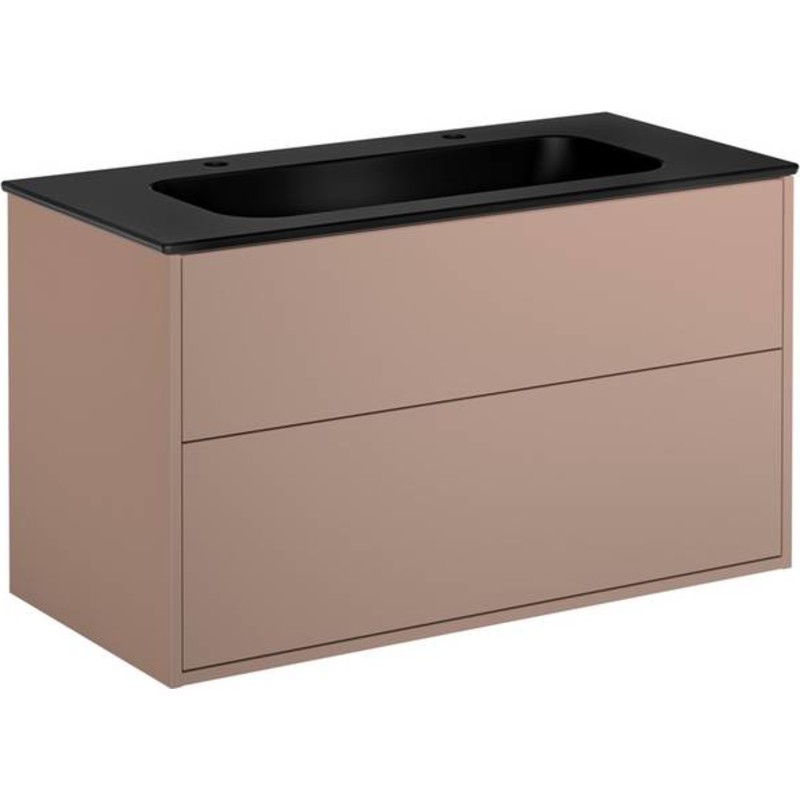 Gustavsberg Artic möbelpaket, 100x47 cm, rosa/svart