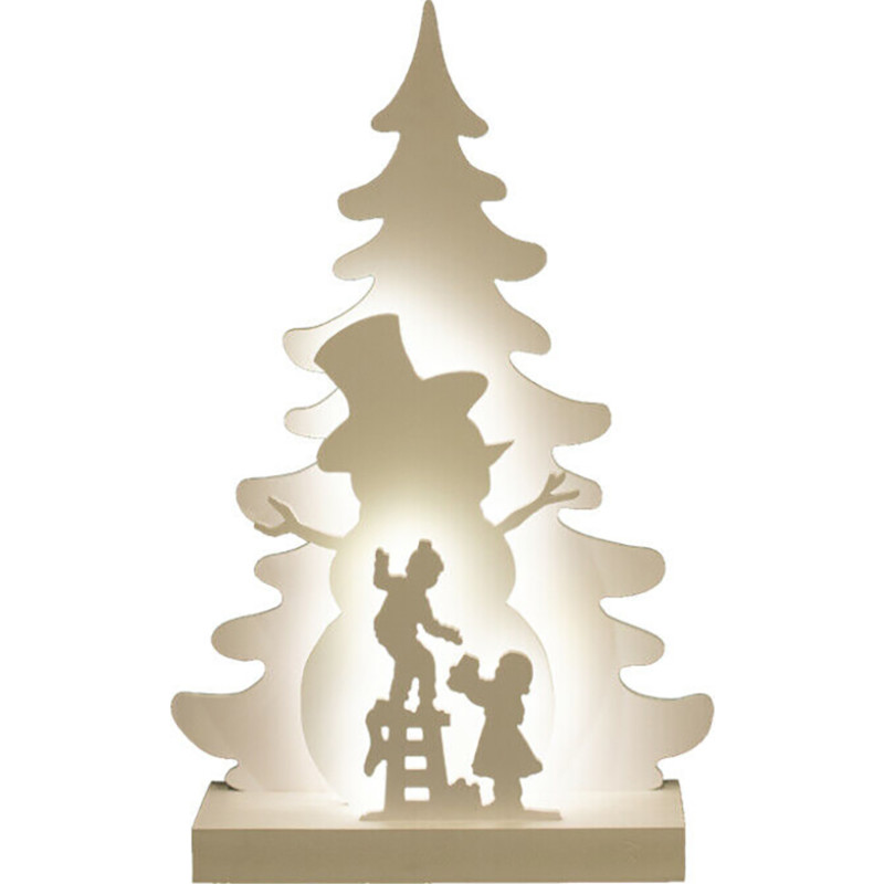 4 stk Nordic Winter Julesilhuet med snemand & lys