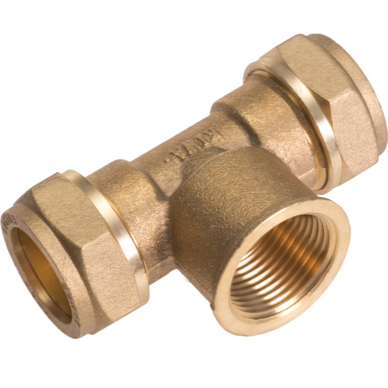 Conex 18x3/4" komp tee mf godkendt til pex og kobber