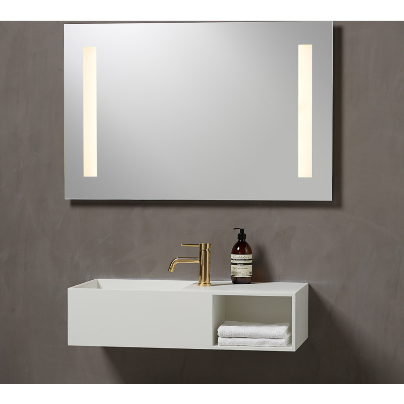 Spejl GODHAVN LED 15W badeværelsesspejl med 2 lysfelter 1000X650X34,5mm