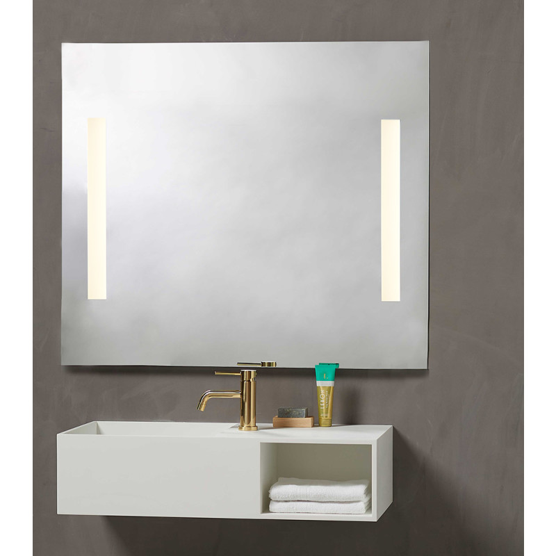 Spejl GODHAVN LED 15W badeværelsesspejl med 2 lysfelter 1000X850X34,5mm