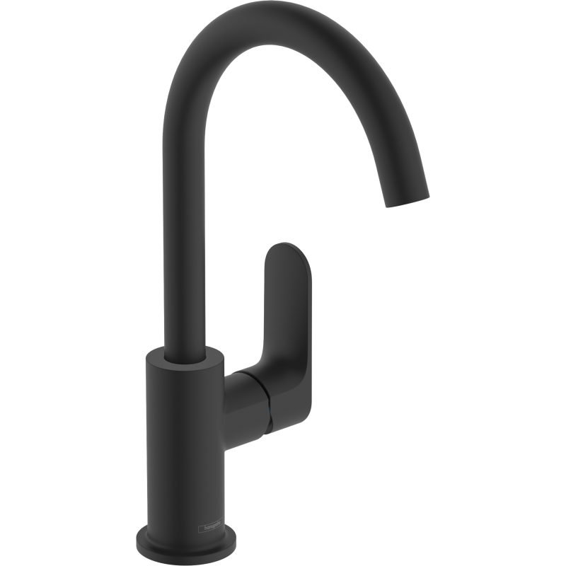 Hansgrohe rebris s 1-grebs håndvaskarmatur 210 med svingtud og løft-op bv, mat sort