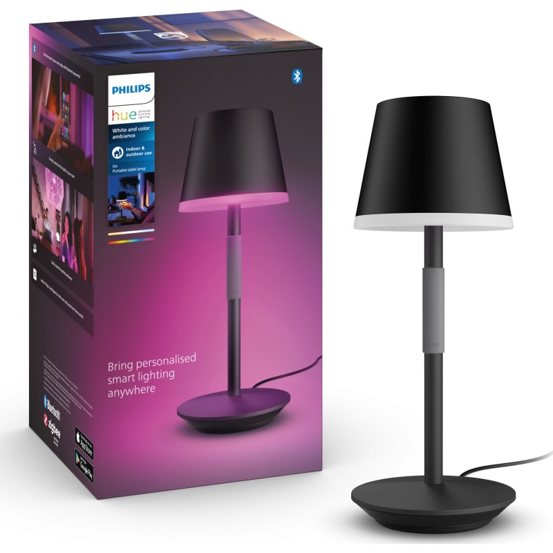 Philips Hue Go uppladdningsbar bordslampa utomhus, svart