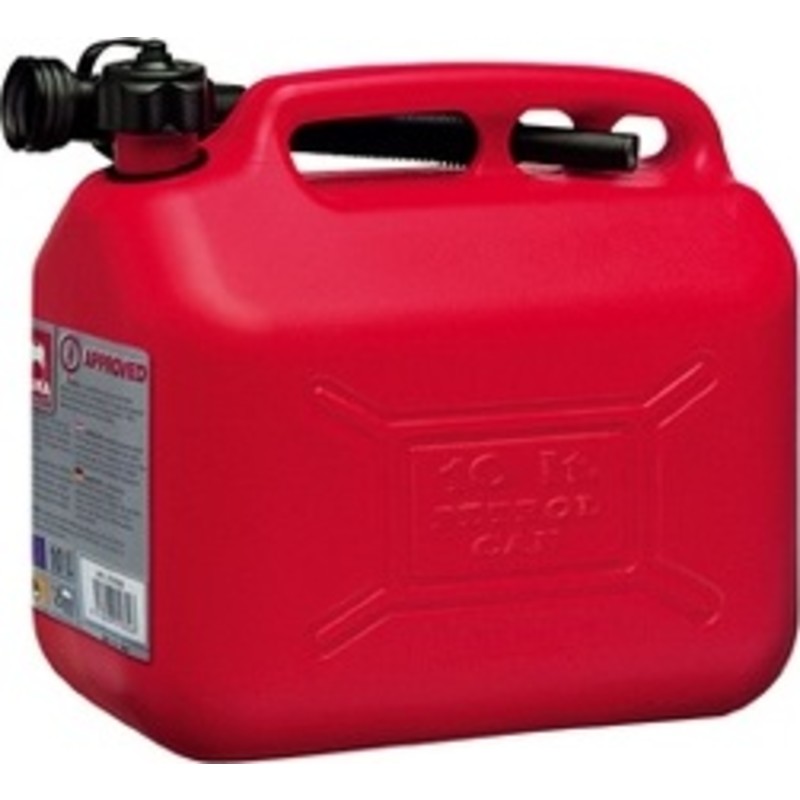 Benzindunk i plast, rød, 10Liter