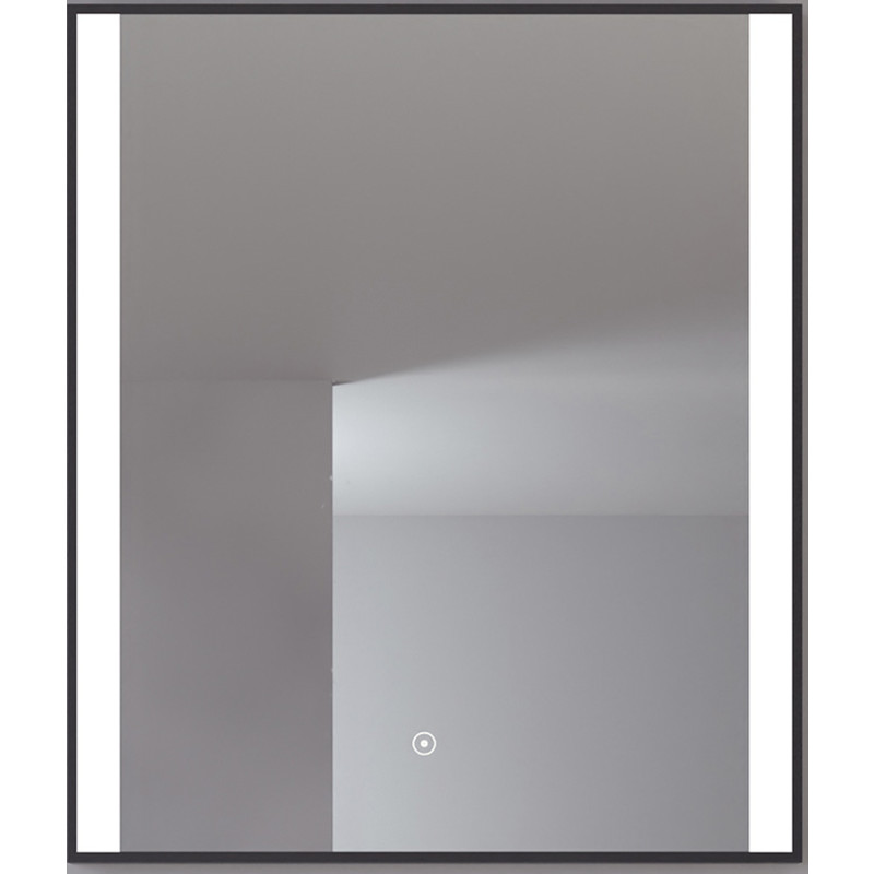Loevschall Libra spegel med belysning, dimbar, touch, 60x70 cm, svart