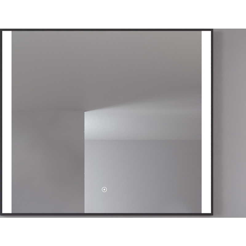 Loevschall Libra spegel med belysning, dimbar, touch, 80x70 cm, svart
