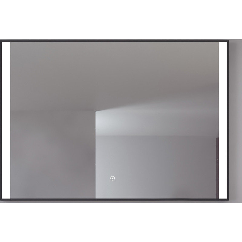 Loevschall Libra spegel med belysning, dimbar, touch, 100x70 cm, svart