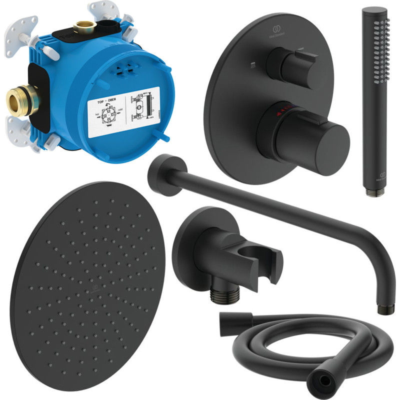 Ideal Standard Ceratherm T100 & EasyBox Brusetermostat Indbygning Sampak (rund design)