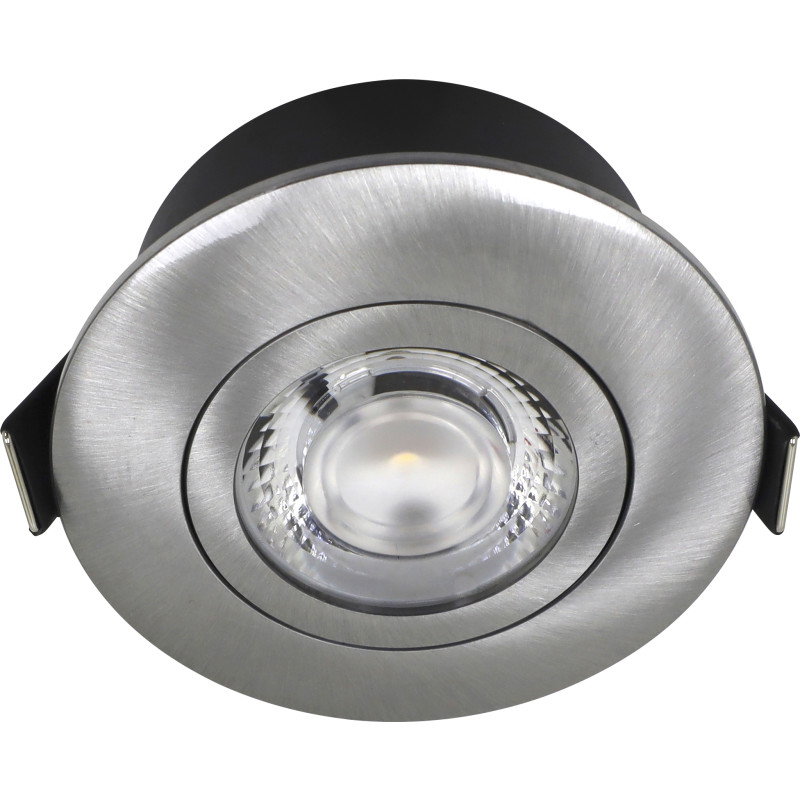 Nordtronic Low Profile Flexible indbygningsspot, Ø7,5 cm, børstet alu, 4000K